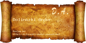 Dolinszki Andor névjegykártya