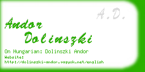 andor dolinszki business card